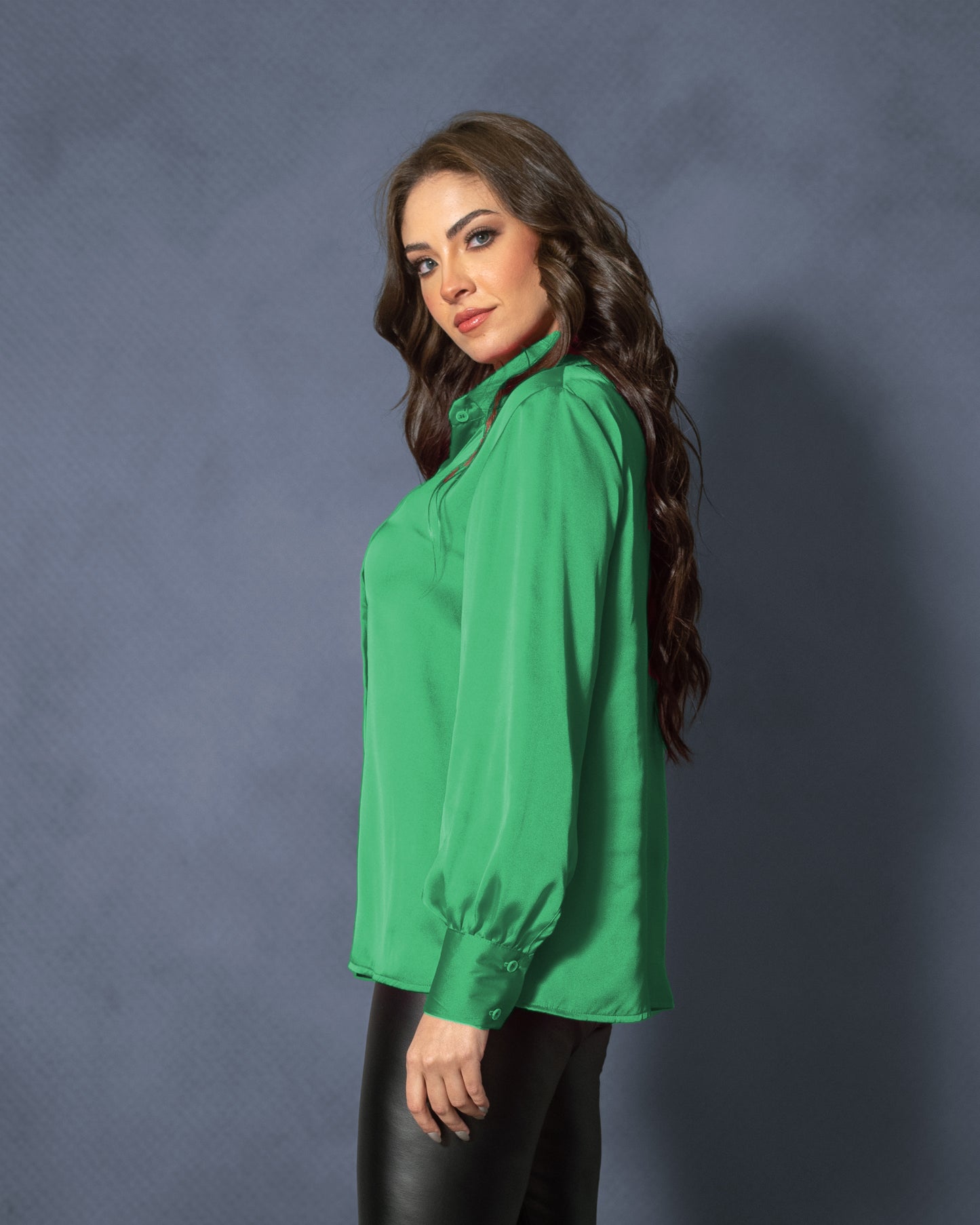 La Reine Plain Satin Blouse