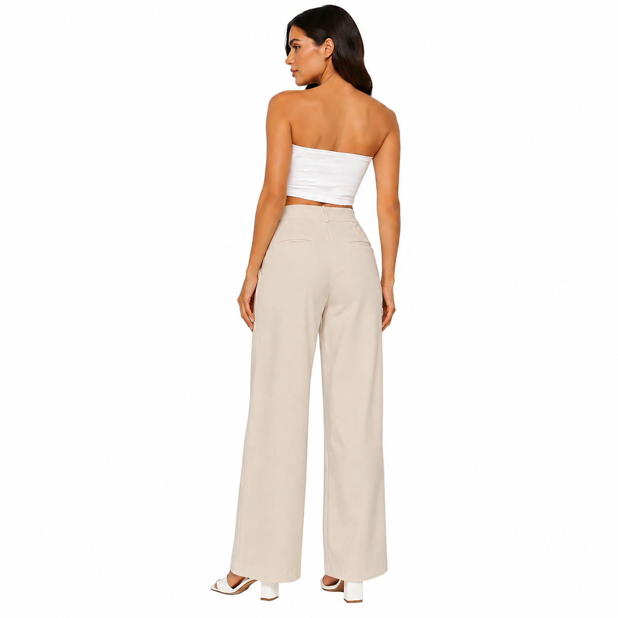 Strawide Pants, Beige