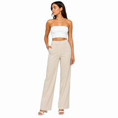 Strawide Pants, Beige