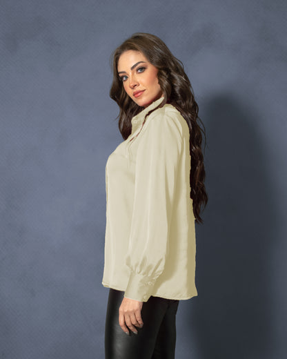 La Reine Plain Satin Blouse