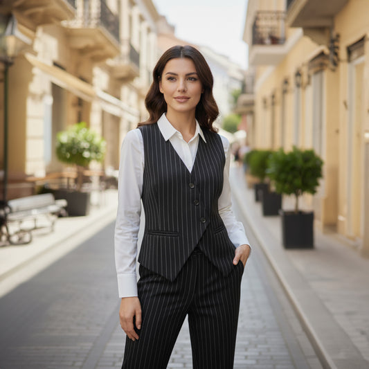 La Reine Striped Classic Vest
